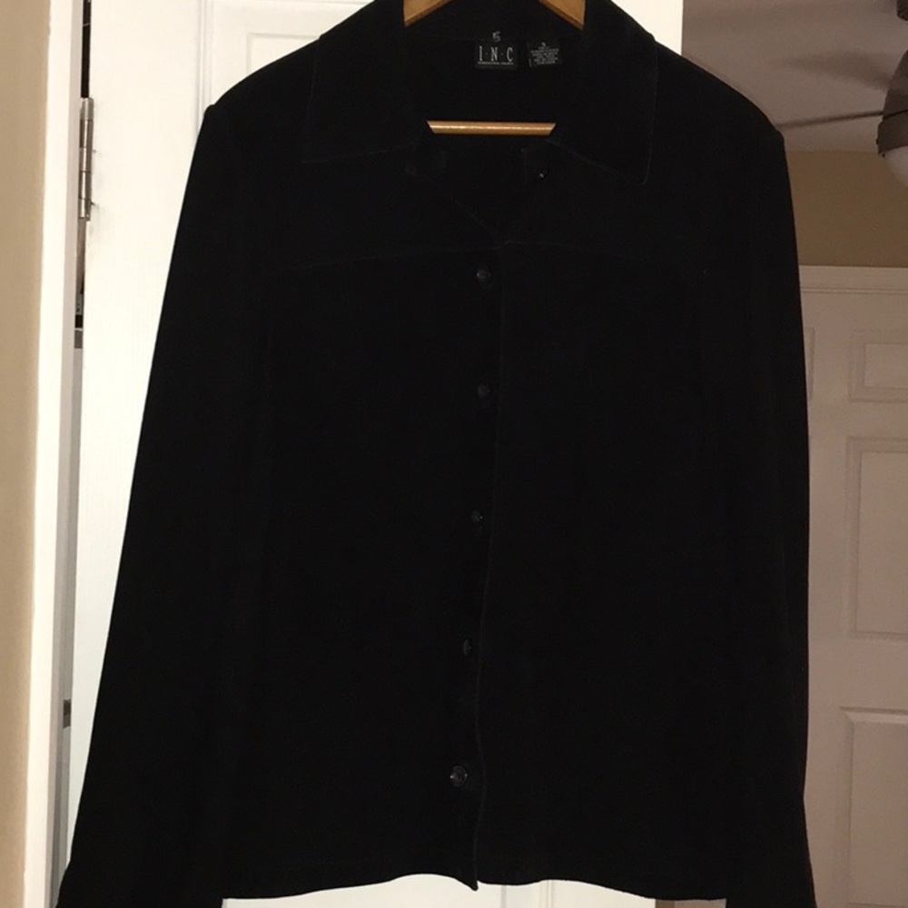 Women’s Black Suede Jacket Size Small INC - Picture 2 of 6
